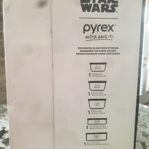New! DISNEY Pyrex Star Wars 10 Piece Glass Food Storage Set Bowls - Picture 3 of 4